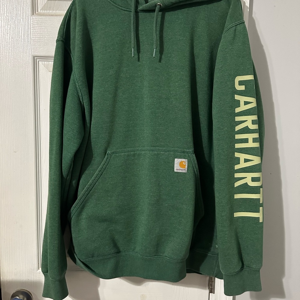 Carhartt Green Pullover Hoodie with Logo